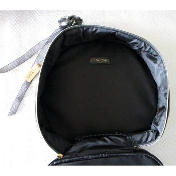 Lancome Paris Make-Up Bag Travel Case Cosmetic Round Zippered Zip Around Handle - Picture 9 of 14